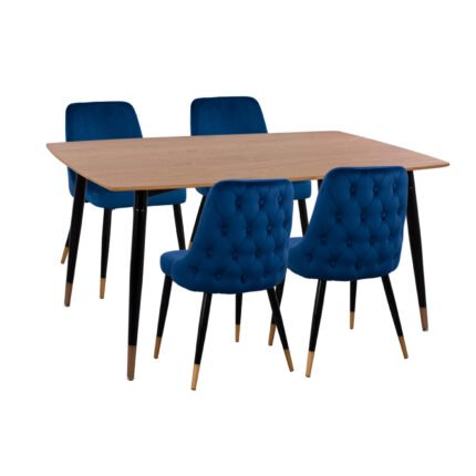 Αγόρασε ΣΕΤ ΤΡΑΠΕΖΑΡΙΑΣ 5ΤΜΧ JOLIE HM11198.08 MDF TOP-ΒΕΛΟΥΔΟ ΜΠΛΕ & ΜΕΤΑΛΛΟ ΜΑΥΡΟ σε μοναδική τιμή στο clickforshop.gr