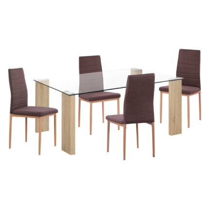 Αγόρασε ΣΕΤ ΤΡΑΠΕΖΑΡΙΑΣ 5ΤΜΧ LADY HM11595 ΓΥΑΛΙ--ΜΕΤΑΛΛΟ--MDF ΣΕ SONAMA & ΚΑΦΕ ΥΦΑΣΜΑ σε μοναδική τιμή στο clickforshop.gr