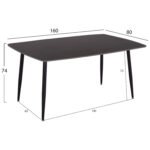 ΣΕΤ ΤΡΑΠΕΖΑΡΙΑΣ 5ΤΜΧ RAVEN HM21069.02 ΚΕΡΑΜΙΚΟ TOP ΜΑΥΡΟ ΜΑΡΜΑΡΟ & 4 ΚΑΡΕΚΛΕΣ - Image 2