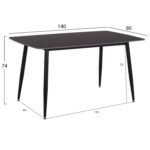 ΣΕΤ ΤΡΑΠΕΖΑΡΙΑΣ 5ΤΜΧ RAVEN HM21072.02 ΚΕΡΑΜΙΚΟ TOP ΜΑΥΡΟ ΜΑΡΜΑΡΟ & 4 ΚΑΡΕΚΛΕΣ - Image 2