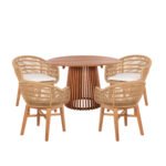 Αγόρασε ΣΕΤ ΤΡΑΠΕΖΑΡΙΑΣ 5ΤΜΧ LAMORA HM21074.02 ΣΤΡΟΓΓΥΛΟ ΤΡΑΠΕΖΙ Φ120εκ. & 4 ΚΑΡΕΚΛΕΣ σε μοναδική τιμή στο clickforshop.gr