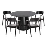 Αγόρασε ΣΕΤ ΤΡΑΠΕΖΑΡΙΑΣ 5ΤΜΧ KINGSLEY HM21075.02 ΣΤΡΟΓΓΥΛΟ ΤΡΑΠΕΖΙ Φ120εκ.& 4 ΚΑΡΕΚΛΕΣ-ΜΑΥΡΟ σε μοναδική τιμή στο clickforshop.gr