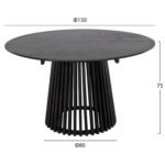ΣΕΤ ΤΡΑΠΕΖΑΡΙΑΣ 5ΤΜΧ CANOP HM21077.02 ΣΤΡΟΓΓΥΛΟ ΤΡΑΠΕΖΙ Φ150εκ.& 4 ΚΑΡΕΚΛΕΣ-ΜΑΥΡΟ - Image 3