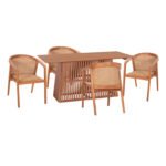 Αγόρασε ΣΕΤ ΤΡΑΠΕΖΑΡΙΑΣ 5ΤΜΧ RENLY HM21078.02 ΟΡΘΟΓΩΝΙΟ ΤΡΑΠΕΖΙ & 4 ΚΑΡΕΚΛΕΣ σε μοναδική τιμή στο clickforshop.gr