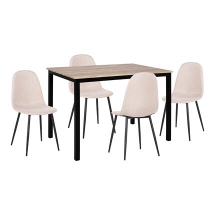 Αγόρασε ΣΕΤ ΤΡΑΠΕΖΑΡΙΑΣ 5ΤΜΧ PANYA HM21114 ΤΡΑΠΕΖΙ & 4 ΚΑΡΕΚΛΕΣ ΥΦΑΣΜΑ ΜΠΕΖ σε μοναδική τιμή στο clickforshop.gr