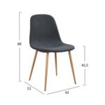 ΣΕΤ ΤΡΑΠΕΖΑΡΙΑΣ 5ΤΜΧ KELVIN HM21116 ΤΡΑΠΕΖΙ ΜΕ ΚΑΡΕΚΛΕΣ ΜΕΤΑΛΛΙΚΕΣ ΜΕ ΥΦΑΣΜΑ - Image 2