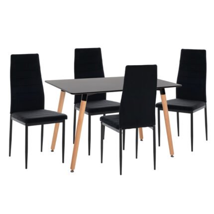 Αγόρασε ΣΕΤ ΤΡΑΠΕΖΑΡΙΑΣ 5ΤΜΧ MINIMAL HM21173 MDF TOP ΜΑΥΡΟ-ΒΕΛΟΥΔΟ & ΜΕΤΑΛΛΟ ΜΑΥΡΟ σε μοναδική τιμή στο clickforshop.gr