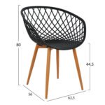 ΣΕΤ ΤΡΑΠΕΖΑΡΙΑΣ 5ΤΜΧ ARIADNE HM21174 MDF TOP & ΠΟΛΥΠΡΟΠΥΛΕΝΙΟ ΣΕ ΜΑΥΡΟ - Image 3