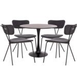 Αγόρασε ΣΕΤ ΤΡΑΠΕΖΑΡΙΑΣ 5ΤΜΧ BROLIN HM21200 MDF TOP & ΜΕΤΑΛΛΟ ΜΑΥΡΟ-ΣΚΟΥΡΟ ΓΚΡΙ ΥΦΑΣΜΑ σε μοναδική τιμή στο clickforshop.gr