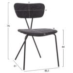 ΣΕΤ ΤΡΑΠΕΖΑΡΙΑΣ 5ΤΜΧ BROLIN HM21200 MDF TOP & ΜΕΤΑΛΛΟ ΜΑΥΡΟ-ΣΚΟΥΡΟ ΓΚΡΙ ΥΦΑΣΜΑ - Image 3