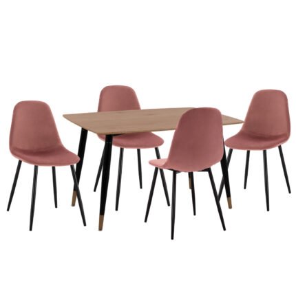 Αγόρασε ΣΕΤ ΤΡΑΠΕΖΑΡΙΑΣ 5ΤΜΧ ALIZA HM21201 MDF TOP-ΒΕΛΟΥΔΟ ΣΑΠΙΟ ΜΗΛΟ & ΜΕΤΑΛΛΟ ΜΑΥΡΟ σε μοναδική τιμή στο clickforshop.gr