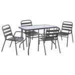 Αγόρασε ΣΕΤ ΤΡΑΠΕΖΑΡΙΑΣ 5ΤΜΧ ADAM HM21219 ΚΑΡΕΚΛΕΣ ΜΕΤΑΛΛΙΚΕΣ & ΤΡΑΠΕΖΙ 110x60 ΓΚΡΙ σε μοναδική τιμή στο clickforshop.gr