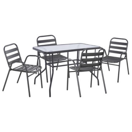 Αγόρασε ΣΕΤ ΤΡΑΠΕΖΑΡΙΑΣ 5ΤΜΧ ADAM HM21219 ΚΑΡΕΚΛΕΣ ΜΕΤΑΛΛΙΚΕΣ & ΤΡΑΠΕΖΙ 110x60 ΓΚΡΙ σε μοναδική τιμή στο clickforshop.gr