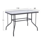 ΣΕΤ ΤΡΑΠΕΖΑΡΙΑΣ 5ΤΜΧ ADAM HM21219 ΚΑΡΕΚΛΕΣ ΜΕΤΑΛΛΙΚΕΣ & ΤΡΑΠΕΖΙ 110x60 ΓΚΡΙ - Image 2