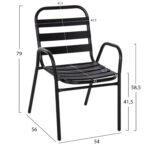 ΣΕΤ ΤΡΑΠΕΖΑΡΙΑΣ 5ΤΜΧ ADAM HM21219.01 ΚΑΡΕΚΛΕΣ ΜΕΤΑΛΛΙΚΕΣ & ΤΡΑΠΕΖΙ 110x60 ΜΑΥΡΟ - Image 3