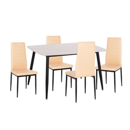 Αγόρασε ΣΕΤ ΤΡΑΠΕΖΑΡΙΑΣ 5ΤΜΧ RAVEN HM21266.01 ΚΕΡΑΜΙΚΟ TOP ΛΕΥΚΟ ΜΑΡΜΑΡΟ--ΚΡΕΜ PU σε μοναδική τιμή στο clickforshop.gr