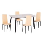 Αγόρασε ΣΕΤ ΤΡΑΠΕΖΑΡΙΑΣ 5ΤΜΧ RAVEN HM21266.02 ΚΕΡΑΜΙΚΟ TOP CALACATTA--ΚΡΕΜ PU σε μοναδική τιμή στο clickforshop.gr