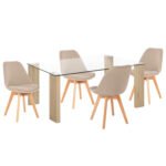 Αγόρασε ΣΕΤ ΤΡΑΠΕΖΑΡΙΑΣ 5ΤΜΧ MORGAN HM21269.02 ΤΡΑΠΕΖΙ & 4 ΚΑΡΕΚΛΕΣ - ΜΠΕΖ ΥΦΑΣΜΑ σε μοναδική τιμή στο clickforshop.gr