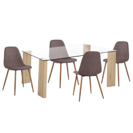 Αγόρασε ΣΕΤ ΤΡΑΠΕΖΑΡΙΑΣ 5ΤΜΧ LEOMOR HM21270.02 ΤΡΑΠΕΖΙ & 4 ΚΑΡΕΚΛΕΣ - ΚΑΦΕ ΥΦΑΣΜΑ σε μοναδική τιμή στο clickforshop.gr