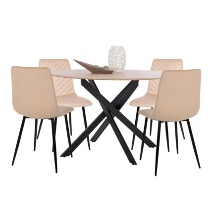 Αγόρασε ΣΕΤ ΤΡΑΠΕΖΑΡΙΑΣ 5ΤΜΧ ROSARIO HM21278 MDF TOP ΣΤΡΟΓΓΥΛΟ-ΒΕΛΟΥΔΟ ΕΚΡΟΥ & ΜΕΤΑΛΛΟ σε μοναδική τιμή στο clickforshop.gr