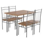 ΣΕΤ ΤΡΑΠΕΖΑΡΙΑΣ 5ΤΜΧ PEARY HM9416.12 ΜΕΤΑΛΛΟ ΑΣΗΜΙ-MDF ΣΟΝΑΜΑ 110x60x74Yεκ. - Image 5