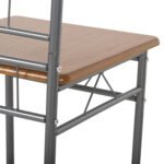 ΣΕΤ ΤΡΑΠΕΖΑΡΙΑΣ 5ΤΜΧ PEARY HM9416.12 ΜΕΤΑΛΛΟ ΑΣΗΜΙ-MDF ΣΟΝΑΜΑ 110x60x74Yεκ. - Image 6