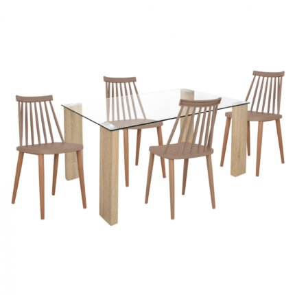 Αγόρασε ΣΕΤ ΤΡΑΠΕΖΑΡΙΑΣ 5ΤΜΧ ΓΥΑΛΙΝΟ ΤΡΑΠΕΖΙ & ΚΑΡΕΚΛΕΣ HM11593 σε μοναδική τιμή στο clickforshop.gr