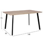 ΣΕΤ ΤΡΑΠΕΖΑΡΙΑΣ 5ΤΜΧ HM10346 ΤΡΑΠΕΖΙ 140x80x76 cm & 4 ΚΑΡΕΚΛΕΣ TWIST - Image 2