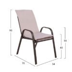 ΣΕΤ ΤΡΑΠΕΖΑΡΙΑΣ 5ΤΜΧ HM10567.02 ΚΑΡΕΚΛΕΣ ΜΕ ΜΑΞΙΛΑΡΙ & ΤΡΑΠΕΖΙ 120X70εκ ΚΑΦΕ - Image 3