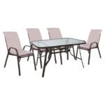 Αγόρασε ΣΕΤ ΤΡΑΠΕΖΑΡΙΑΣ 5ΤΜΧ HM10567.02 ΚΑΡΕΚΛΕΣ ΜΕ ΜΑΞΙΛΑΡΙ & ΤΡΑΠΕΖΙ 120X70εκ ΚΑΦΕ σε μοναδική τιμή στο clickforshop.gr