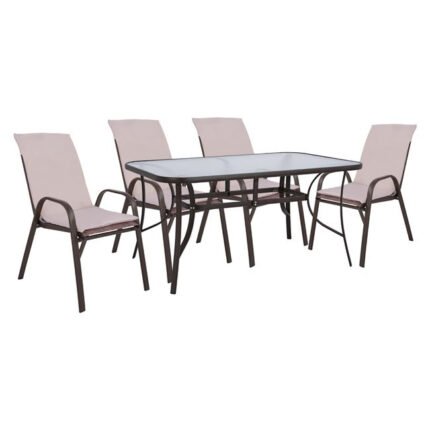 Αγόρασε ΣΕΤ ΤΡΑΠΕΖΑΡΙΑΣ 5ΤΜΧ ΚΑΡΕΚΛΕΣ ΜΕ ΜΑΞΙΛΑΡΙ & ΤΡΑΠΕΖΙ 150X90 HM10570.02 ΚΑΦΕ σε μοναδική τιμή στο clickforshop.gr