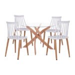 Αγόρασε ΣΕΤ ΤΡΑΠΕΖΑΡΙΑΣ 5ΤΜΧ ΚΑΡΕΚΛΕΣ VANESSA ΛΕΥΚΕΣ & ΤΡΑΠΕΖΙ ΜΕΤΑΛΛΙΚΟ Φ90X74Υ HM11304 σε μοναδική τιμή στο clickforshop.gr