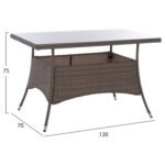 ΣΕΤ ΤΡΑΠΕΖΑΡΙΑΣ 5ΤΜΧ ΤΡΑΠ. 120Χ70 & ΠΟΛΥΘΡΟΝΕΣ WICKER RATTAN ΓΚΡΙ HM11712.31 - Image 2