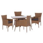 Αγόρασε ΣΕΤ ΤΡΑΠΕΖΑΡΙΑΣ 5ΤΜΧ ΤΡΑΠ. 120Χ70 & ΠΟΛΥΘΡΟΝΕΣ WICKER RATTAN ΜΠΕΖ ΚΑΦΕ HM11712.32 σε μοναδική τιμή στο clickforshop.gr