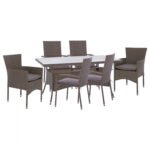 Αγόρασε ΣΕΤ ΤΡΑΠΕΖΑΡΙΑΣ 5ΤΜΧ ΤΡΑΠ. 150Χ90 & 6 ΠΟΛΥΘΡΟΝΕΣ WICKER RATTAN ΓΚΡΙ HM11715.01 σε μοναδική τιμή στο clickforshop.gr