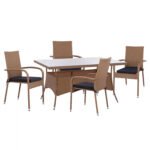 Αγόρασε ΣΕΤ ΤΡΑΠΕΖΑΡΙΑΣ 5ΤΜΧ ΤΡΑΠ. 150Χ90 & ΠΟΛΥΘΡΟΝΕΣ WICKER RATTAN ΜΠΕΖ ΚΑΦΕ HM11713.02 σε μοναδική τιμή στο clickforshop.gr