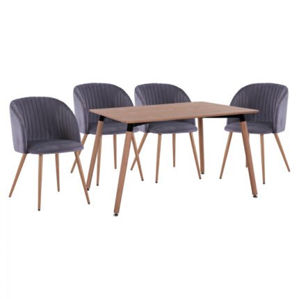 Αγόρασε ΣΕΤ ΤΡΑΠΕΖΑΡΙΑΣ 5ΤΜΧ ΤΡΑΠΕΖΙ 160Χ90 & ΠΟΛΥΘΡΟΝΑΚΙ ΒΕΛΟΥΔΟ ΓΚΡΙ HM11347.01 σε μοναδική τιμή στο clickforshop.gr