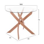 ΣΕΤ ΤΡΑΠΕΖΑΡΙΑΣ 5ΤΜΧ ΤΡΑΠΕΖΙ Φ90X74 & 4 ΚΑΡΕΚΛΕΣ VEGAS ΓΚΡΙ HM11693.10 - Image 2