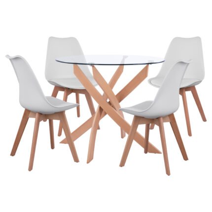 Αγόρασε ΣΕΤ ΤΡΑΠΕΖΑΡΙΑΣ 5ΤΜΧ ΤΡΑΠΕΖΙ Φ90X74 & 4 ΚΑΡΕΚΛΕΣ VEGAS ΛΕΥΚΕΣ HM11693.01 σε μοναδική τιμή στο clickforshop.gr