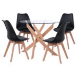 Αγόρασε ΣΕΤ ΤΡΑΠΕΖΑΡΙΑΣ 5ΤΜΧ ΤΡΑΠΕΖΙ Φ90X74 & 4 ΚΑΡΕΚΛΕΣ VEGAS ΜΑΥΡΕΣ HM11693.02 σε μοναδική τιμή στο clickforshop.gr