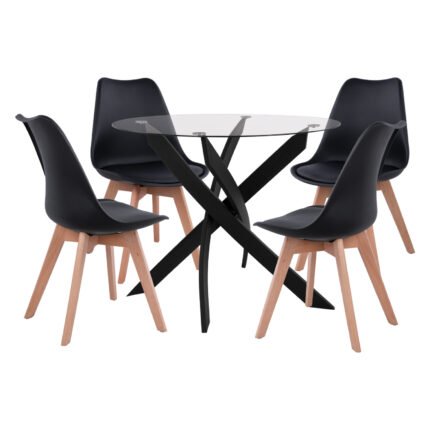 Αγόρασε ΣΕΤ ΤΡΑΠΕΖΑΡΙΑΣ 5ΤΜΧ ΤΡΑΠΕΖΙ Φ90X74 & 4 ΚΑΡΕΚΛΕΣ VEGAS ΜΑΥΡΕΣ HM11692.02 σε μοναδική τιμή στο clickforshop.gr