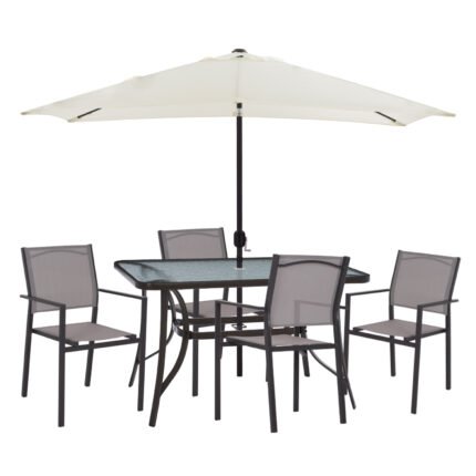 Αγόρασε ΣΕΤ ΤΡΑΠΕΖΑΡΙΑΣ 6ΤΜΧ ΤΡΑΠ. 120Χ70 ΠΟΛ/ΝΑ ΜΕΤΑΛΛΙΚΗ & ΟΜΠΡΕΛΑ ΜΠΕΖ HM11801.10 σε μοναδική τιμή στο clickforshop.gr