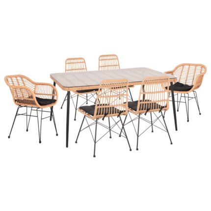 Αγόρασε ΣΕΤ ΤΡΑΠΕΖΑΡΙΑΣ 7ΤΜΧ ALLEGRA HM10495 WICKER ΜΠΕΖ-ΜΕΤΑΛΛΟ ΜΑΥΡΟ σε μοναδική τιμή στο clickforshop.gr