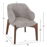 ΣΕΤ ΤΡΑΠΕΖΑΡΙΑΣ 7ΤΜΧ ABAI HM21338.02 ΤΡΑΠΕΖΙ ΑΠΟ MDF--ΚΑΡΕΚΛΕΣ ΜΕ ΜΠΟΥΚΛΕ ΥΦΑΣΜΑ - Image 3