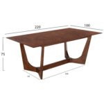 ΣΕΤ ΤΡΑΠΕΖΑΡΙΑΣ 7ΤΜΧ RIMER HM21339 ΤΡΑΠΕΖΙ ΑΠΟ MDF--ΚΑΡΕΚΛΕΣ ΑΠΟ RUBBERWOOD & ΥΦΑΣΜΑ - Image 2