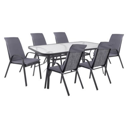 Αγόρασε ΣΕΤ ΤΡΑΠΕΖΑΡΙΑΣ 7ΤΜΧ ΚΑΡΕΚΛΕΣ ΜΕ ΜΑΞΙΛΑΡΙ & ΤΡΑΠΕΖΙ 160X90 HM10571.01 ΓΚΡΙ σε μοναδική τιμή στο clickforshop.gr