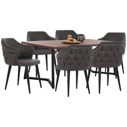 Αγόρασε ΣΕΤ ΤΡΑΠΕΖΑΡΙΑΣ 7ΤΜΧ ΠΟΛΥΘΡΟΝΕΣ τ.NUBUCK & ΤΡΑΠΕΖΙ ME ΚΑΠΛΑΜΑ ΚΑΡΥΔΙΑΣ HM10635 σε μοναδική τιμή στο clickforshop.gr