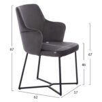 ΣΕΤ ΤΡΑΠΕΖΑΡΙΑΣ 7ΤΜΧ ΤΡΑΠΕΖΙ MDF ME ΚΑΠΛΑΜΑ ΚΑΡΥΔΙΑΣ & ΚΑΡΕΚΛΕΣ TRIANA ΓΚΡΙ HM10638 - Image 2