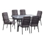 Αγόρασε ΣΕΤ ΤΡΑΠΕΖΑΡΙΑΣ 7TMX ΤΡΑΠΕΖΙ 150Χ90Χ72Υεκ.ΚΑΙ 6 ΠΟΛΥΘΡΟΝΕΣ ΓΚΡΙ ΜΕΤΑΛΛΟ HM10561.01 σε μοναδική τιμή στο clickforshop.gr