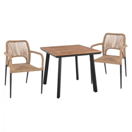 Αγόρασε ΣΕΤ ΤΡΑΠΕΖΑΡΙΑΣ 3ΤΜΧ ΤΡΑΠΕΖΙ ΑΝΘΡΑΚΙ 80x80 ΚΑΙ ΠΟΛΥΘΡΟΝΑ ΜΕ ΣΧΟΙΝΙ HM11537.02 σε μοναδική τιμή στο clickforshop.gr